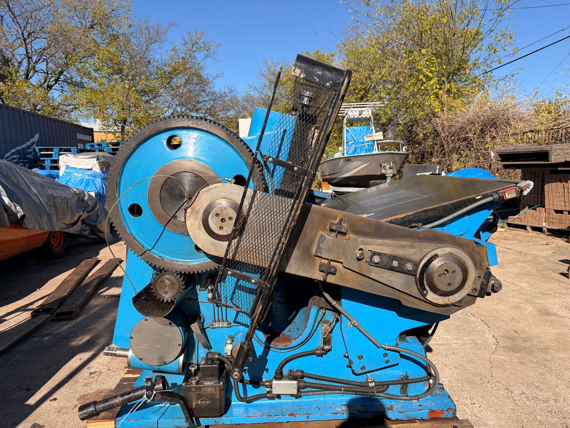 Used AA&D PressExchange Standard Paper Box die cutter with open clamshell platen