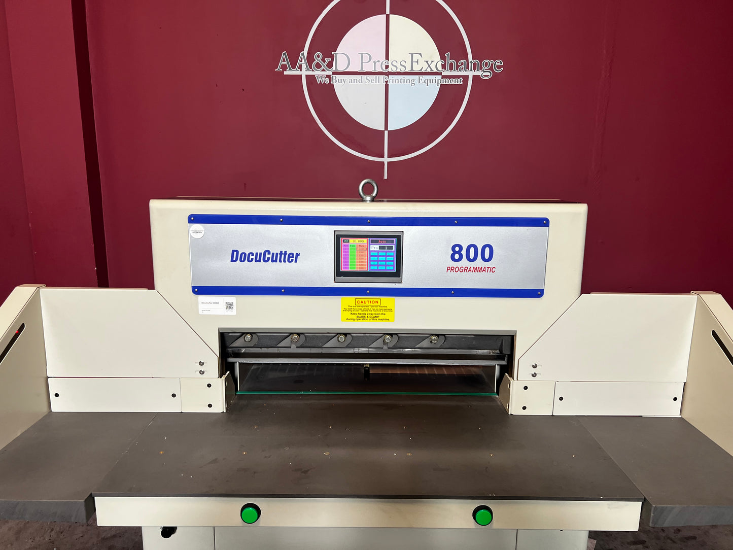 Used Duplo Docucutter 800 Programmatic top-down view of rear control panel – AA&D PressExchange