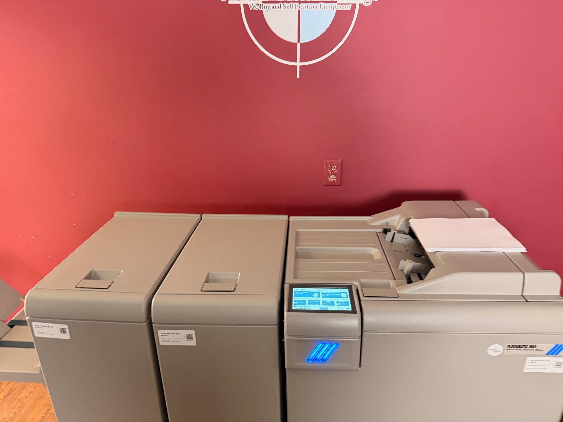 Plockmatic PBM500 Booklet Maker for sale supporting up to 50-sheet booklets