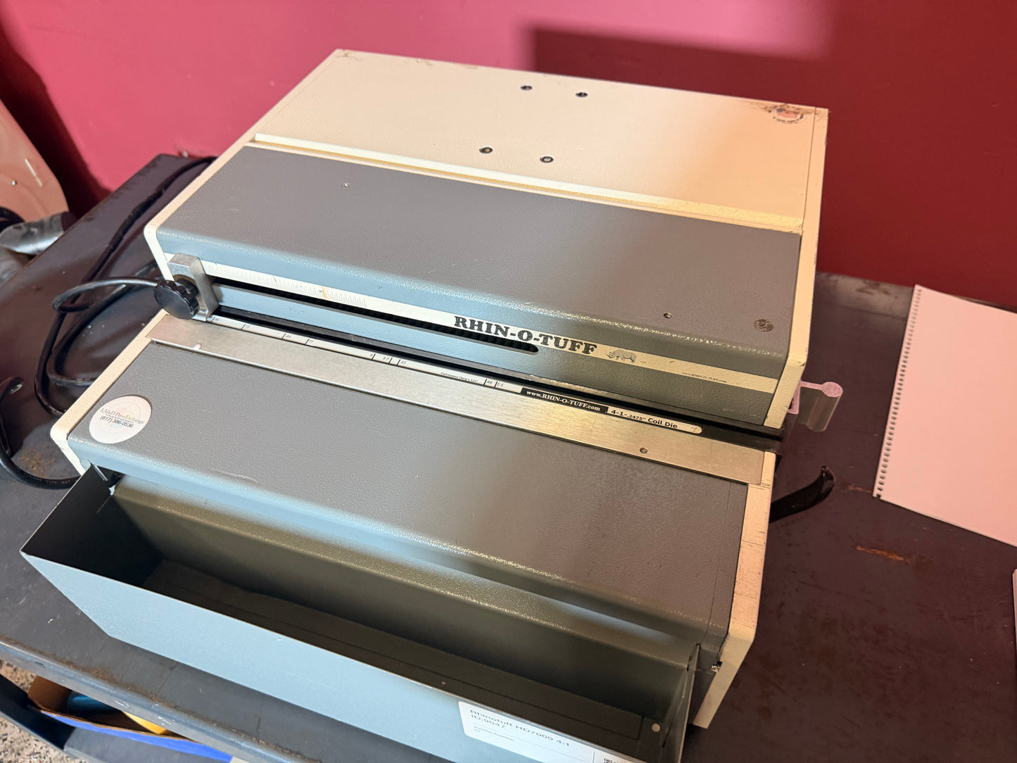 RHIN-O-TUFF HD7000 Paper Punch Machine w/ 4:1