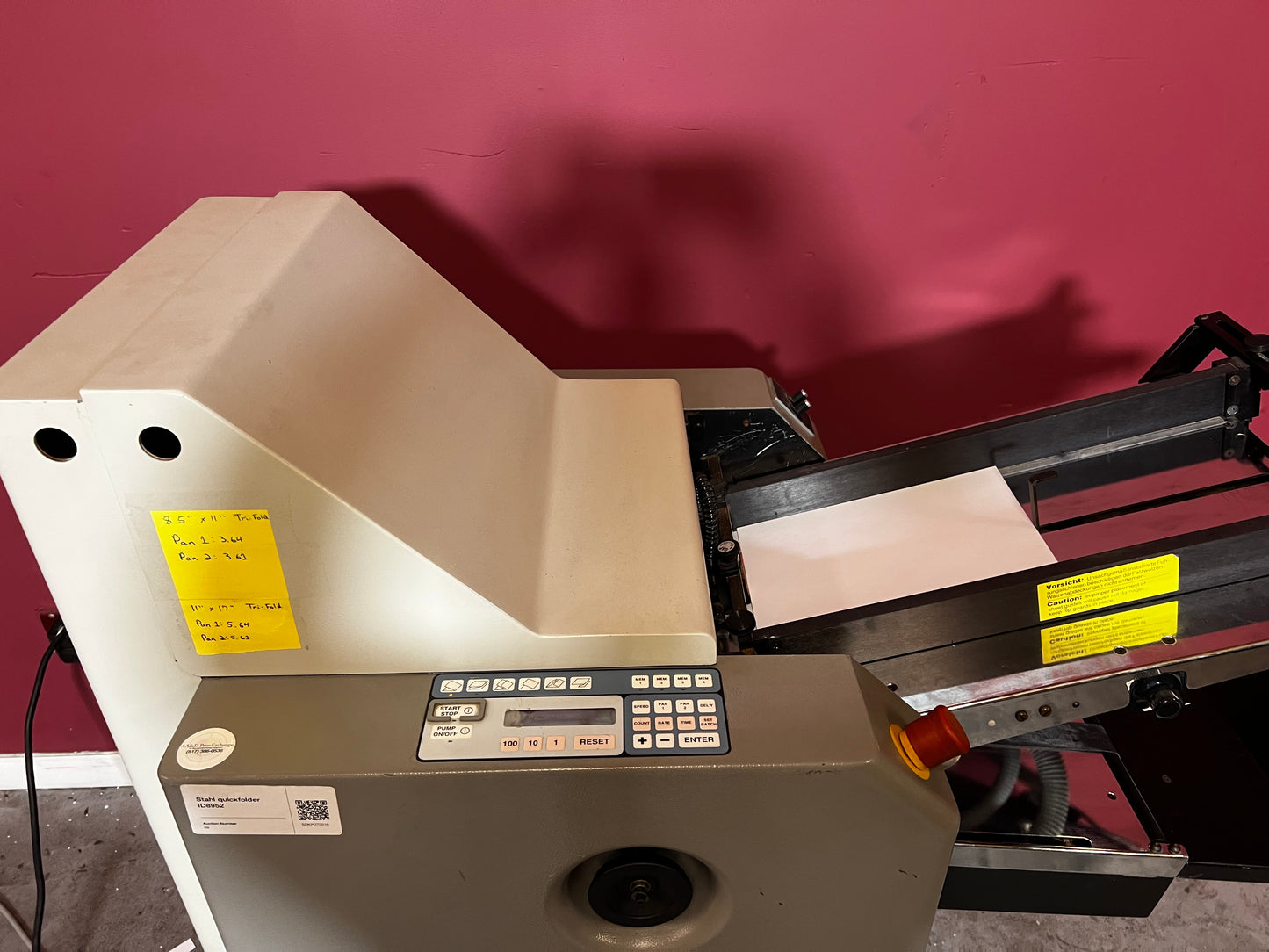 Used Heidelberg T34A Automatic Folder close-up view – AA&D PressExchange