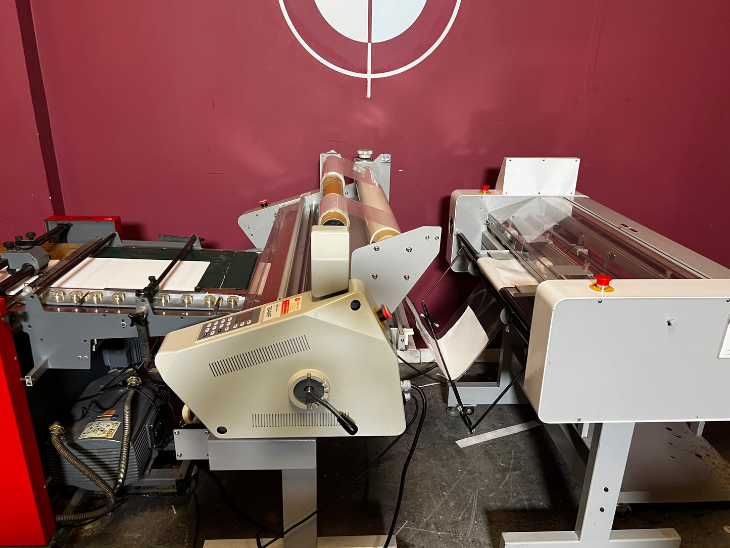 Used GBC 1244 WF Laminator Cutter AA&D PressExchange hot roll laminator for professional large projects