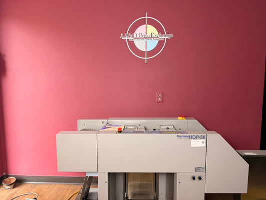 Used Horizon HOF-30 High Speed Off-Line Feeder front view industrial digital print sheet feeder