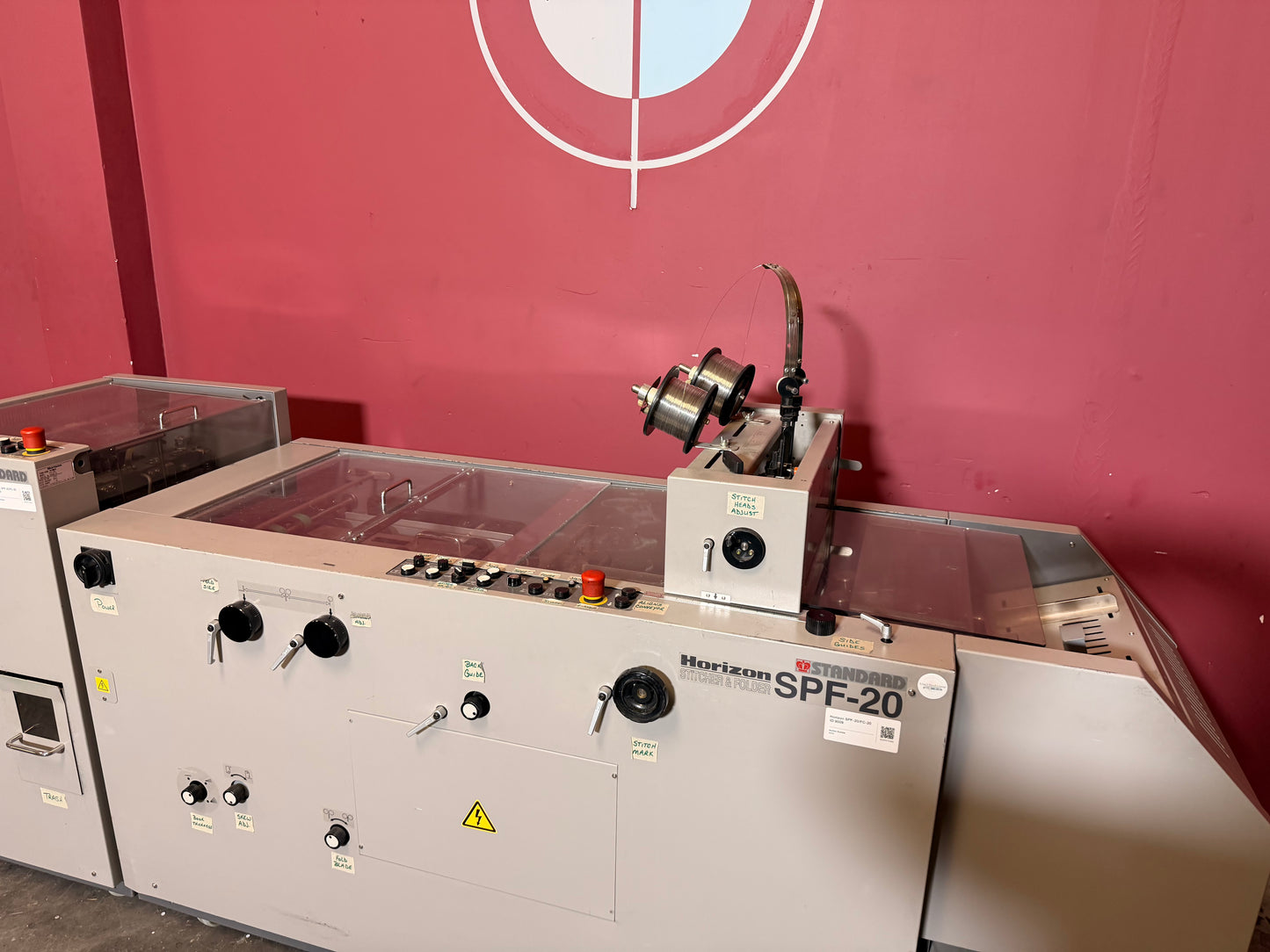 Used Horizon SPF-20 FC-20 heavy duty booklet stitcher folder overview