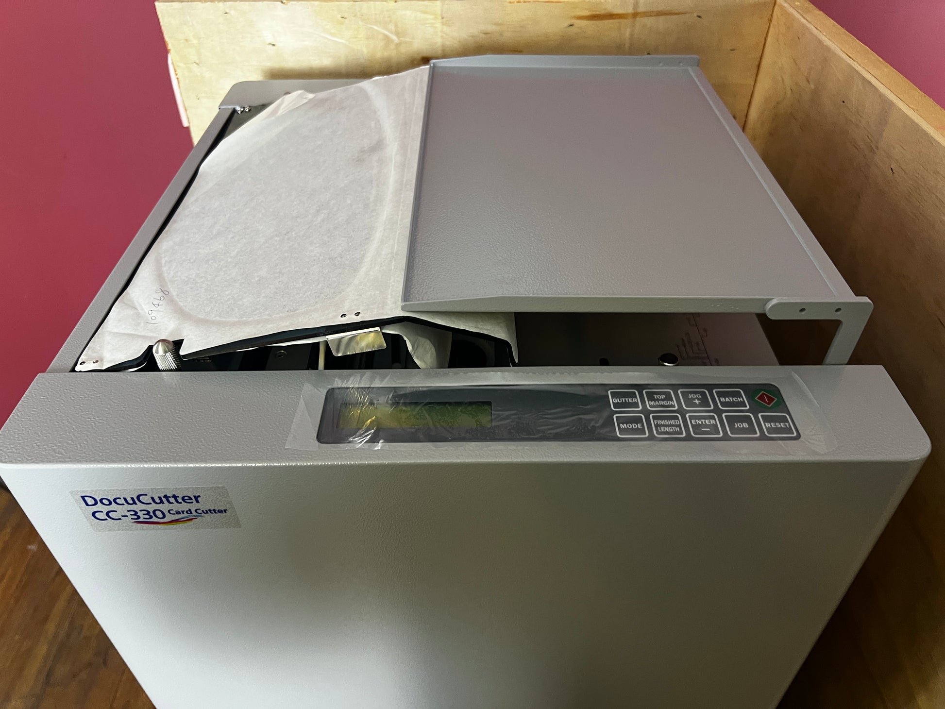 Used Duplo CC-330 Card Cutter AA&D PressExchange with 12x18 inch standard cassette capacity