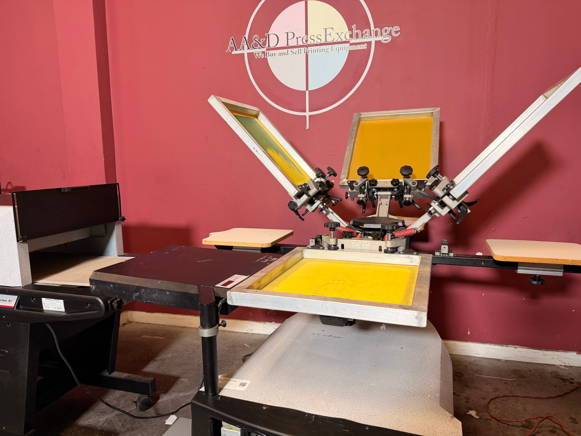 Used Printa 770 Series Screen Printing System showing compact all-in-one configuration – AA&D PressExchange