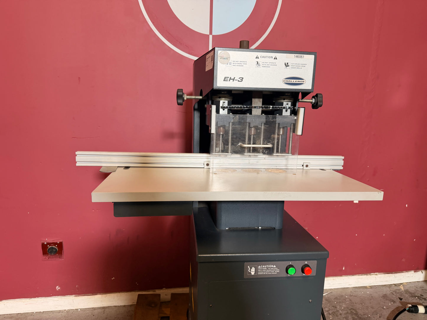 Used Challenge EH-3 Paper Drill drilling area with 2.5 inch depth capacity
