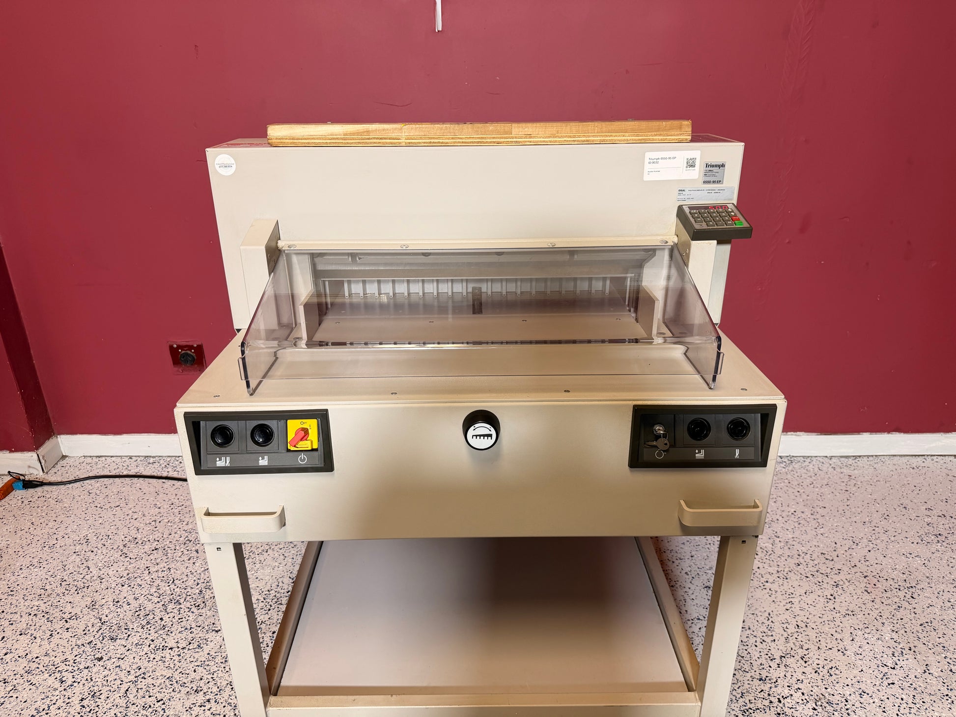 Used Triumph 6550-95 Programmable Paper Cutter for sale with electric back gauge