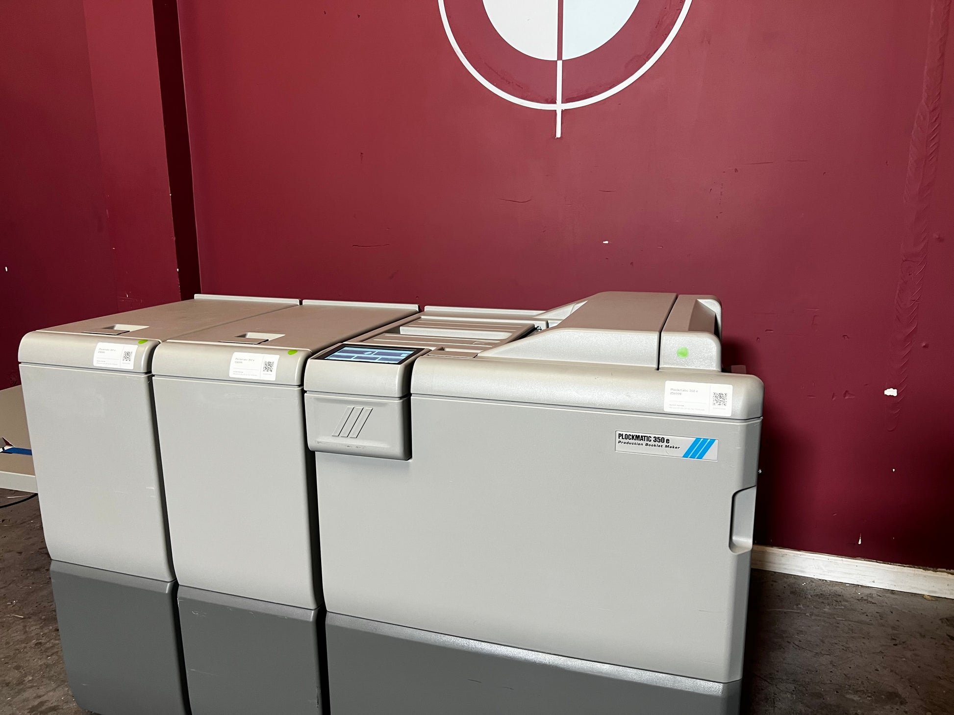 Used Plockmatic 350e 31k Meter booklet maker output tray and finishing section – AA&D PressExchange