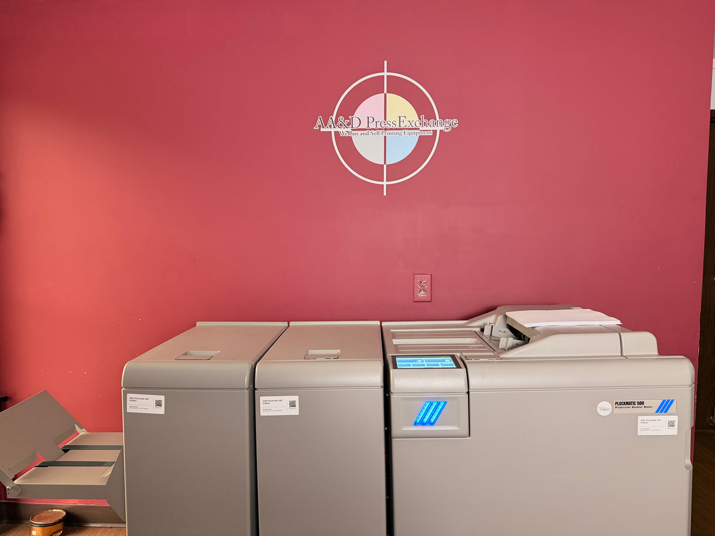 Used Plockmatic PBM500 booklet maker for professional booklet finishing