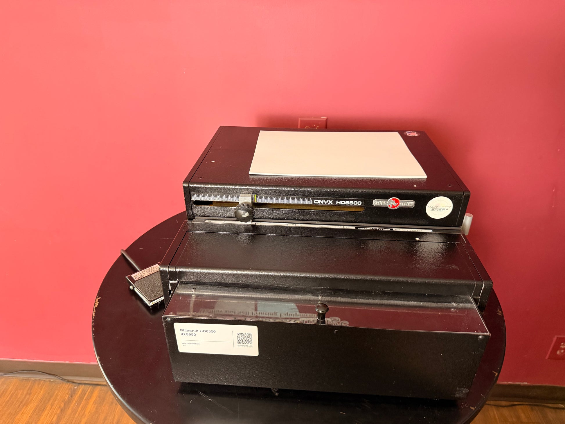 Used Rhin-O-Tuff Onyx 6500 4:1 Die top view showing die insertion area – AA&D PressExchange