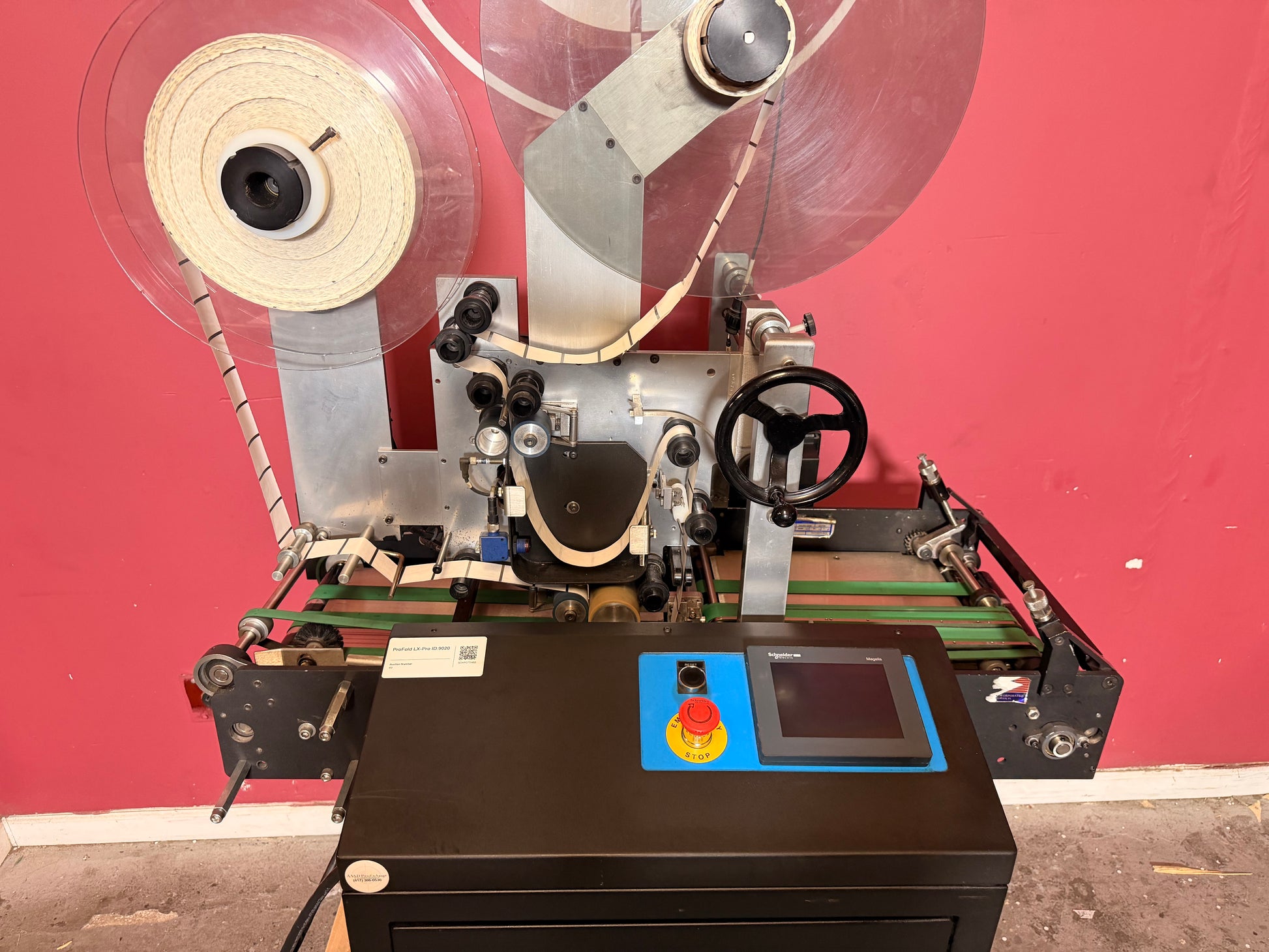 Used Profold LX-PRO tabbing machine full system overview mailing solution