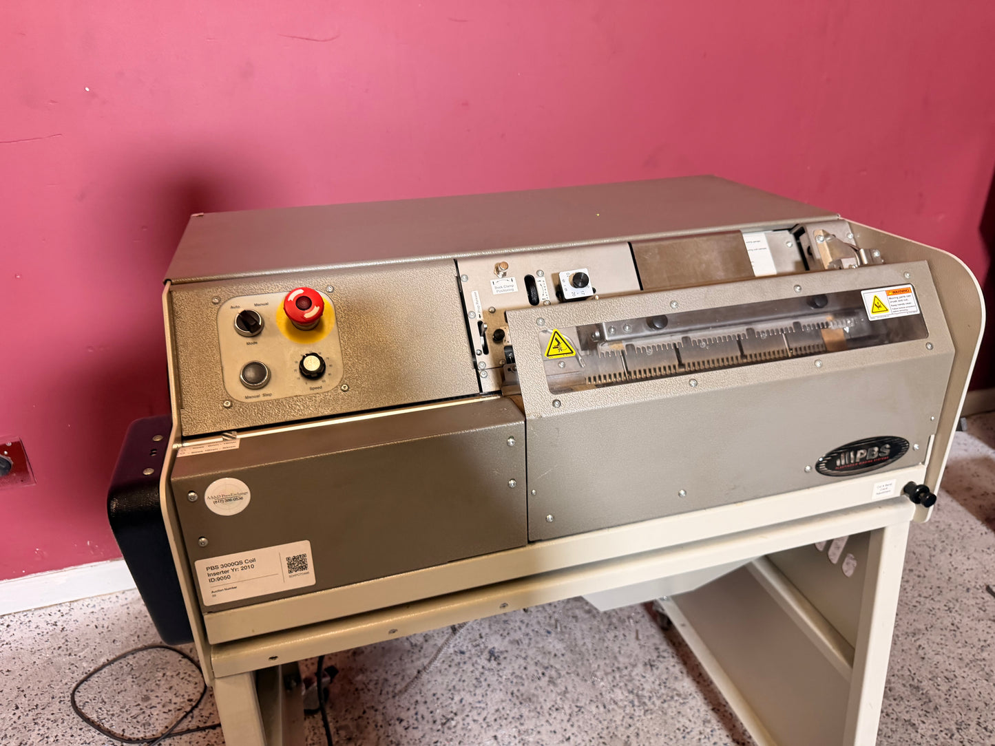 PBS 3000QS Automatic Coil Inserter Yr:2010