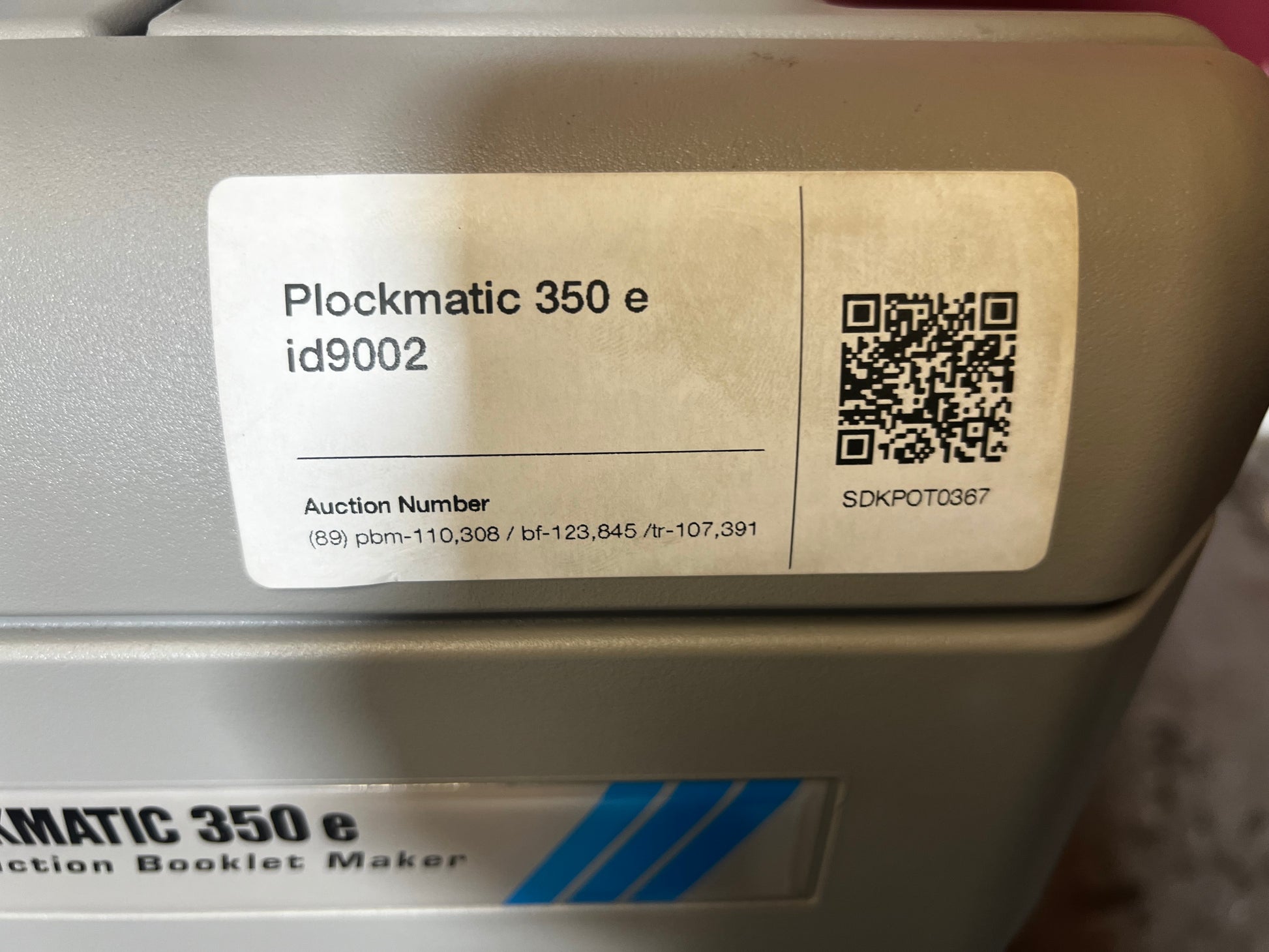 Used Plockmatic 350e booklet maker 120k meter view of saddle-stitch and fold components – AA&D PressExchange