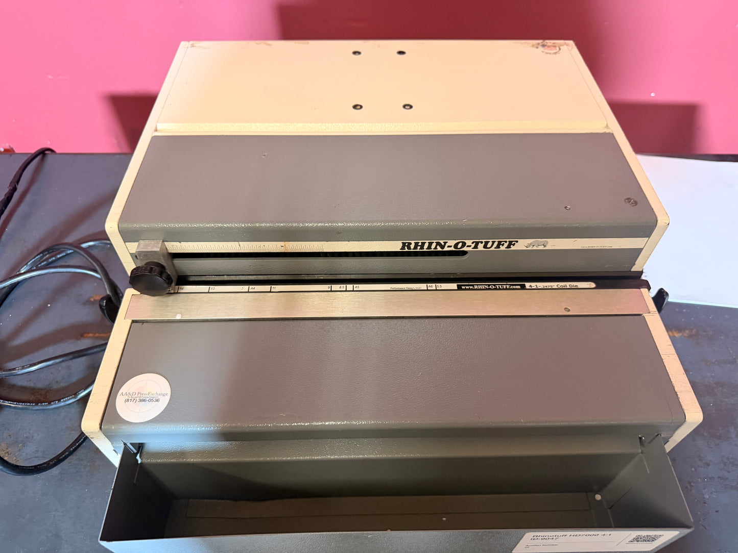 RHIN-O-TUFF HD7000 Paper Punch Machine w/ 4:1