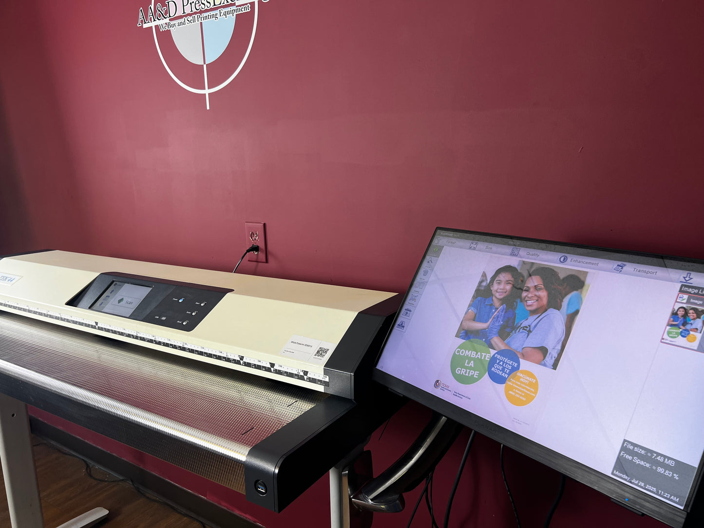 Used Image Access WideTek 44 professional wide scanner close-up | AA&D PressExchange