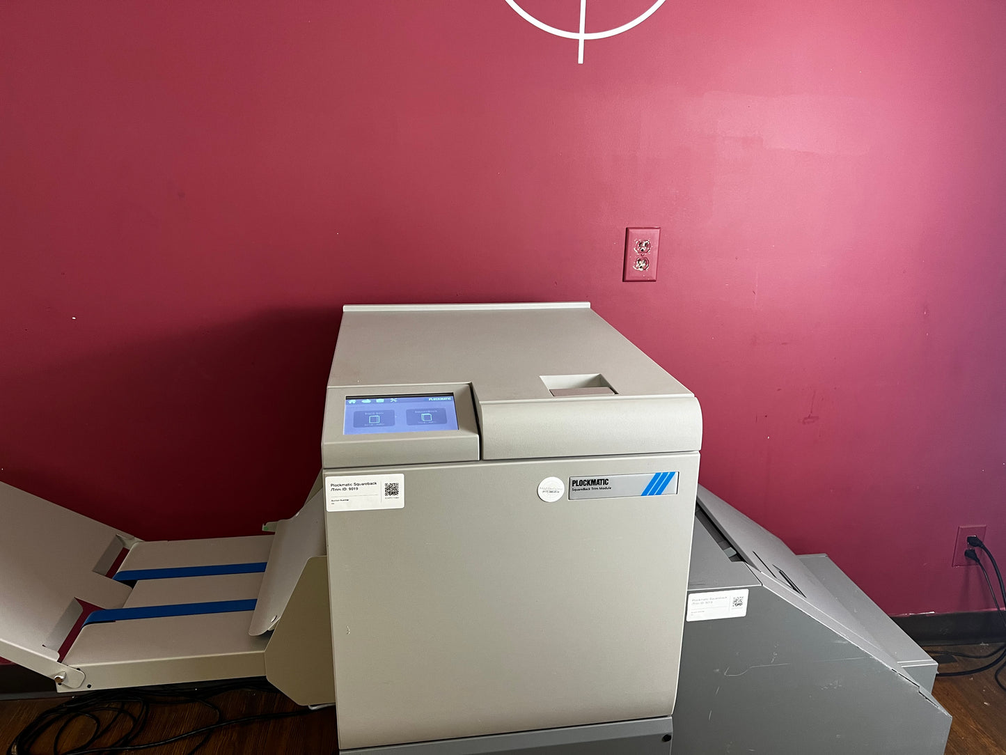 Used Plockmatic SquareBack Trim Module AA&D PressExchange creates flat spine and even edges in booklets