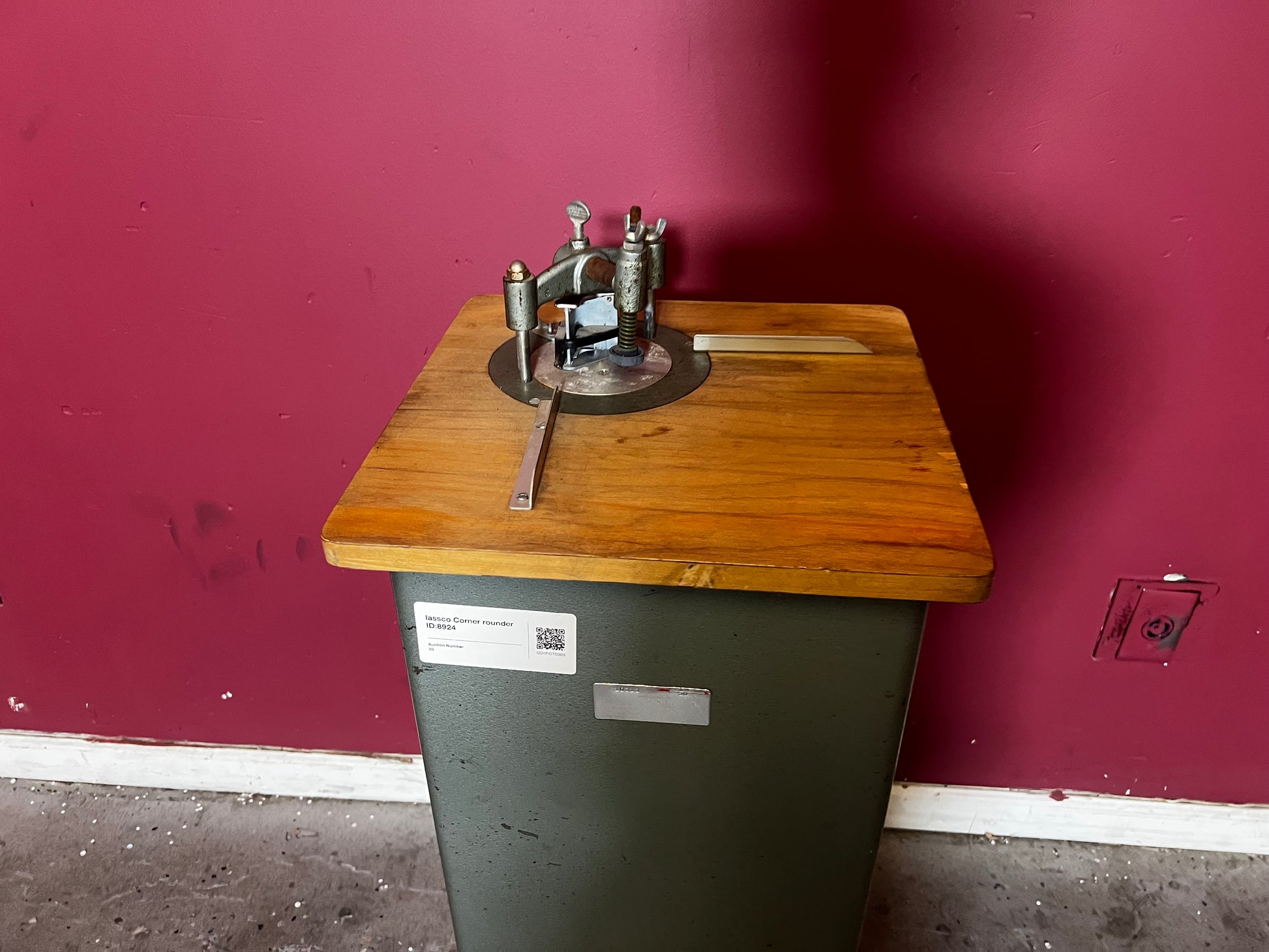 Used Lassco CR-50 Manual Corner Rounder by AA&D PressExchange showing interchangeable cutting units
