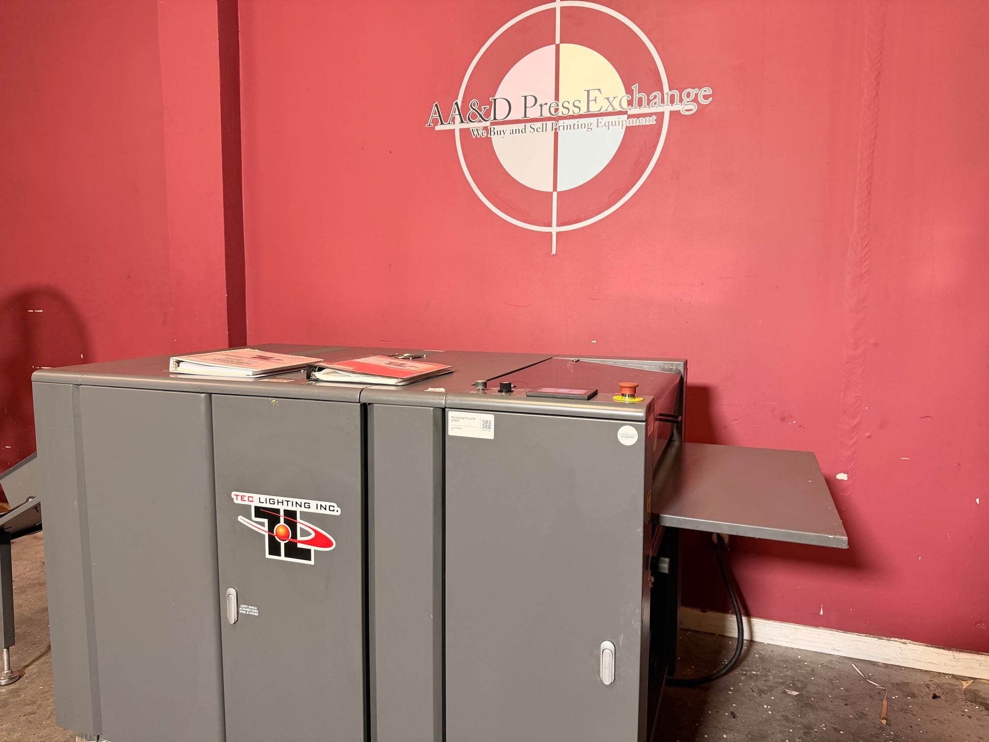 Used Tec Lighting Truv-21D UV Coater high speed output up to 2000 sheets per hour