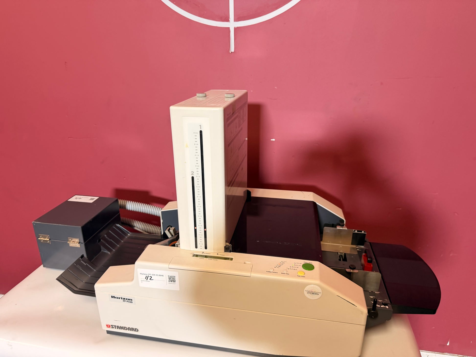 Used Horizon PF-P330 automatic suction feed paper folder rear view – AA&D PressExchange