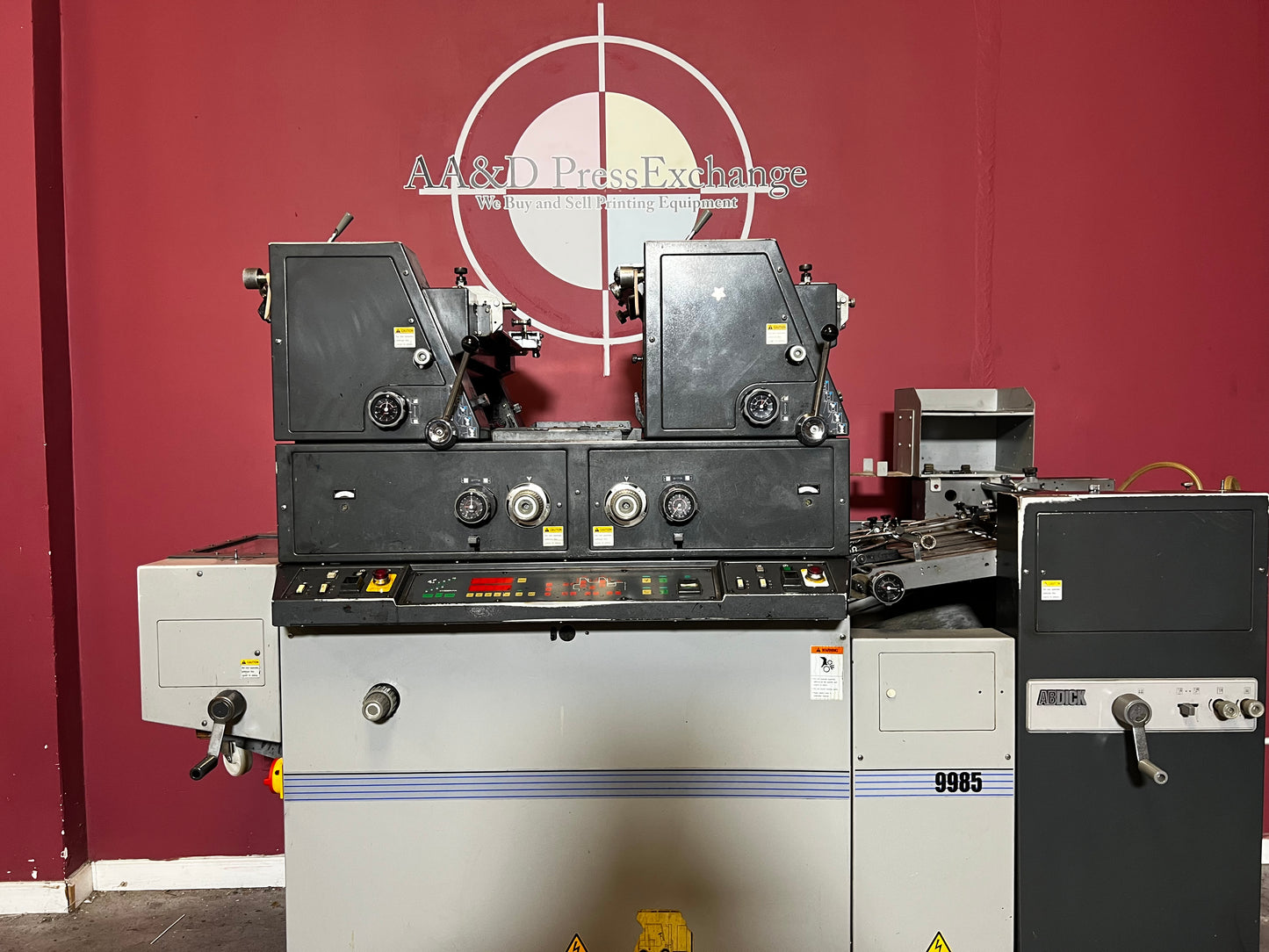 Used AB Dick 9985 True Two-Color offset press for professional printing – AA&D PressExchange