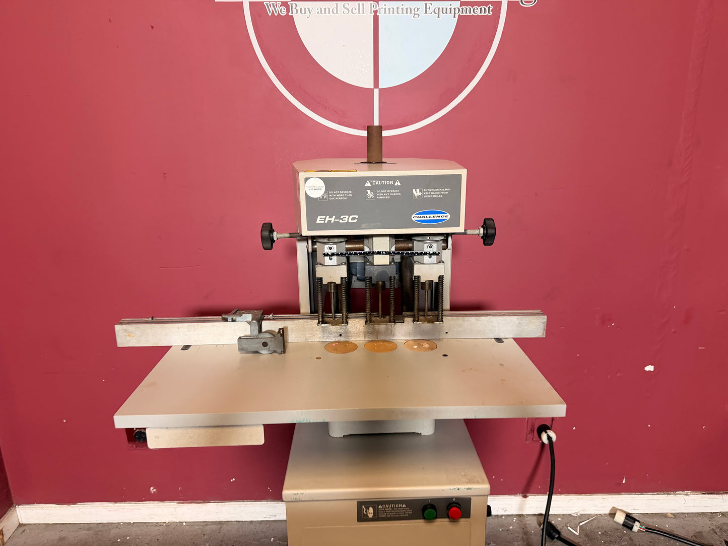 Used Challenge EH-3C Paper Drill foot pedal operation for hands-free drilling