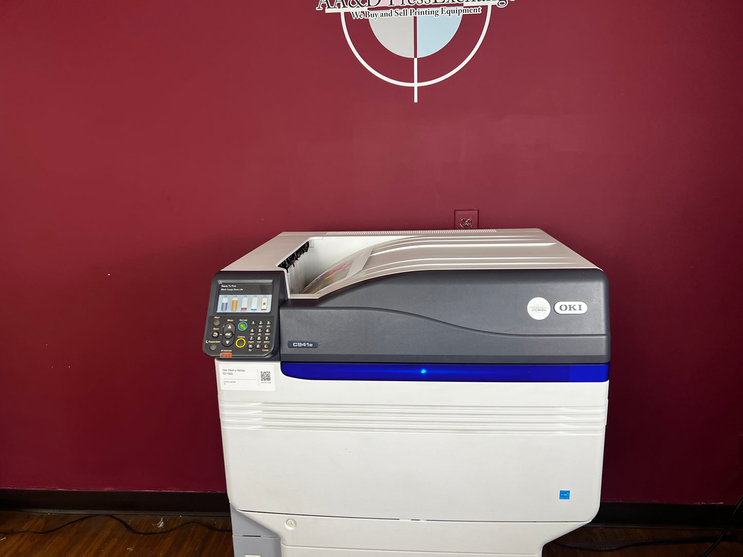 AA&D PressExchange Used Oki C941e professional five-color printer with CMYK plus white toner option