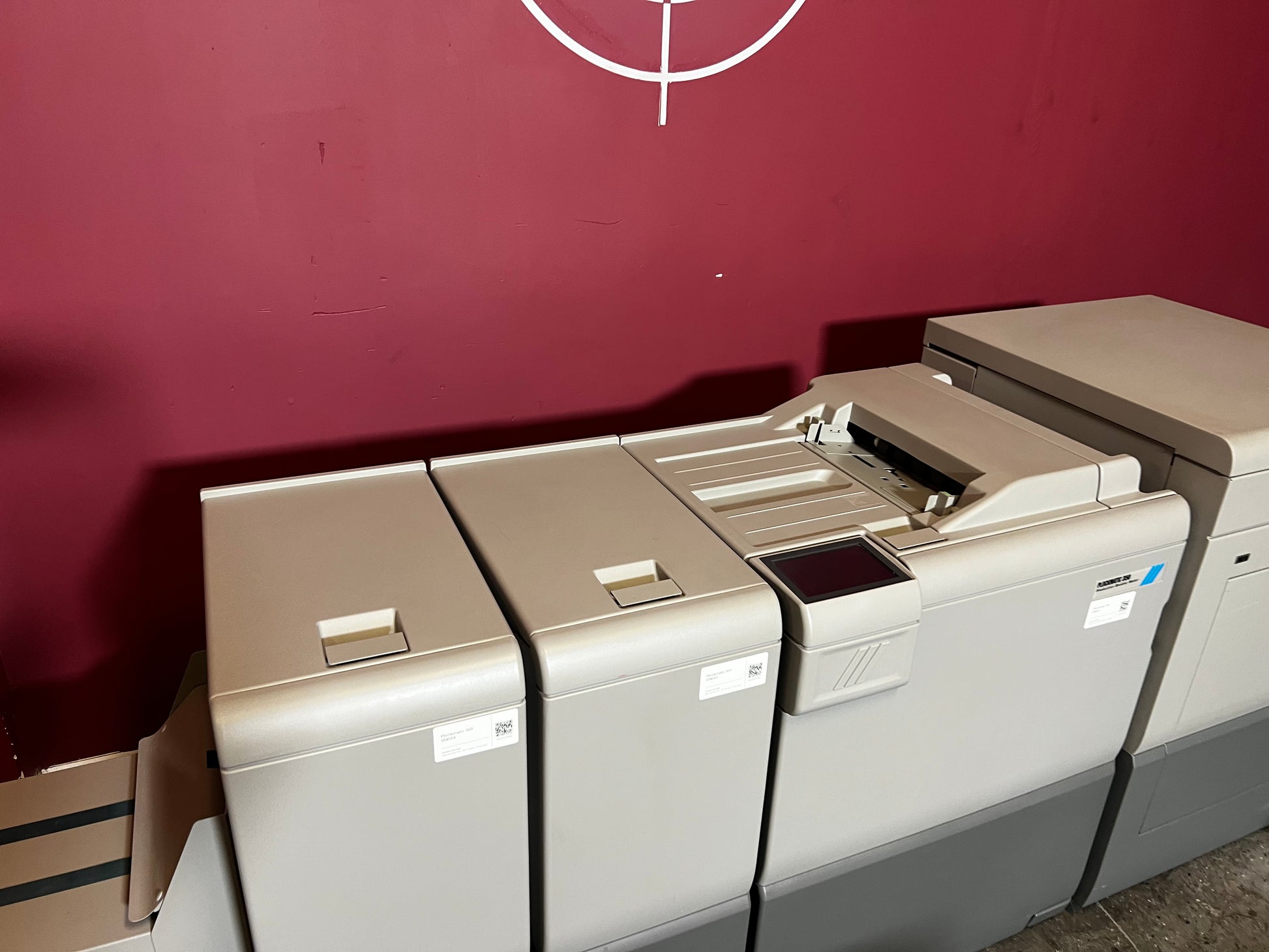 Used Plockmatic 350 70k meter booklet maker close-up of user interface and controls – AA&D PressExchange