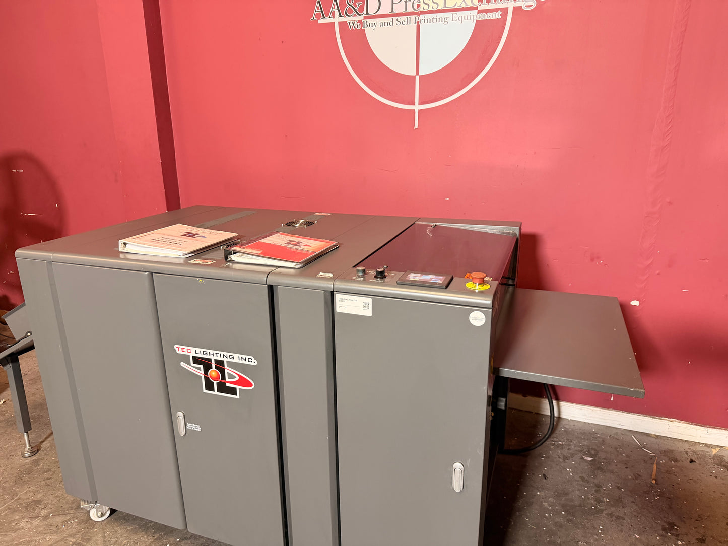 Used Tec Lighting Truv-21D UV Coater modular design for feeder and stacker upgrades
