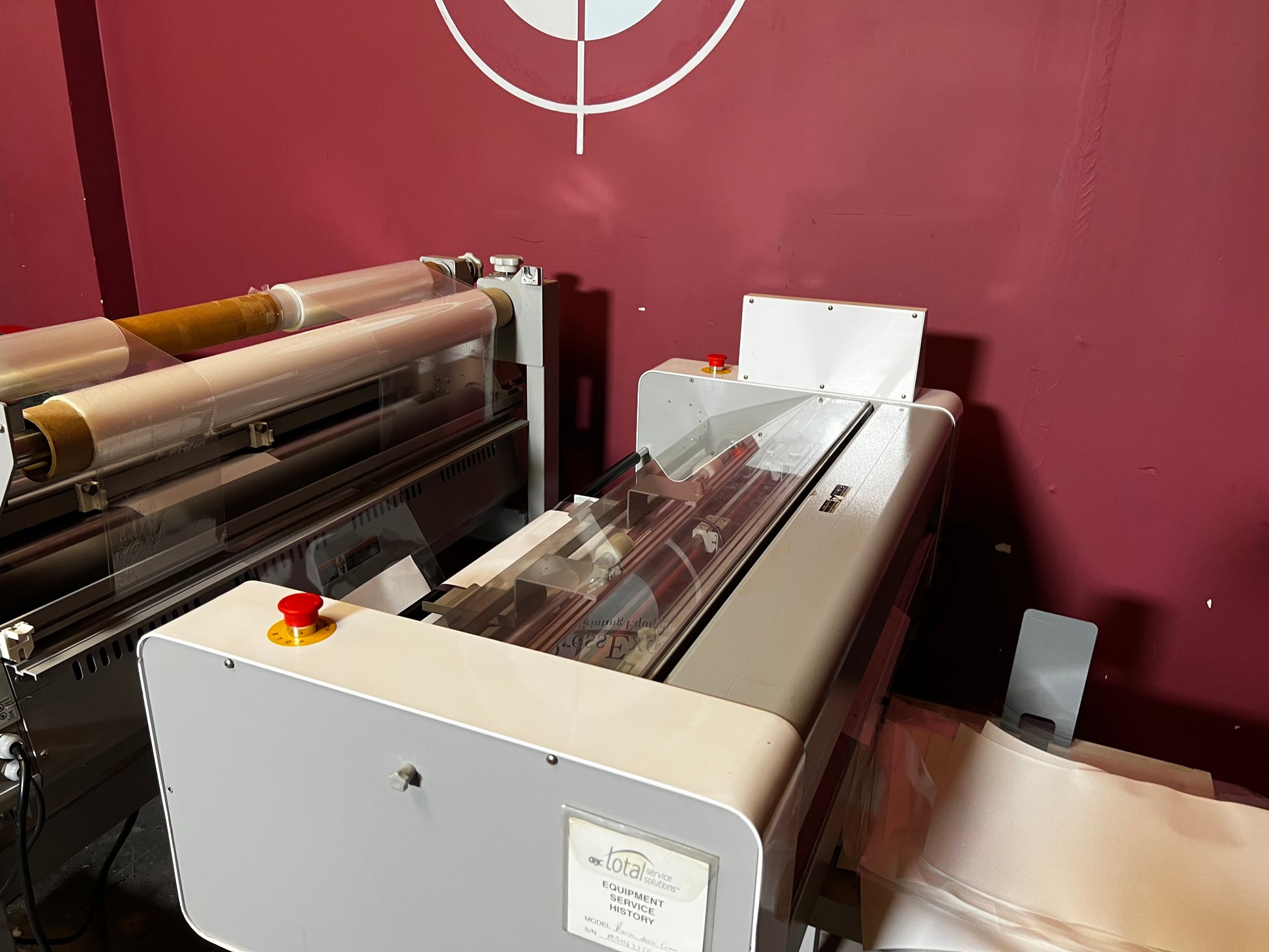 Used GBC 1244 WF Laminator Cutter AA&D PressExchange digital control wide-format hot roll laminator
