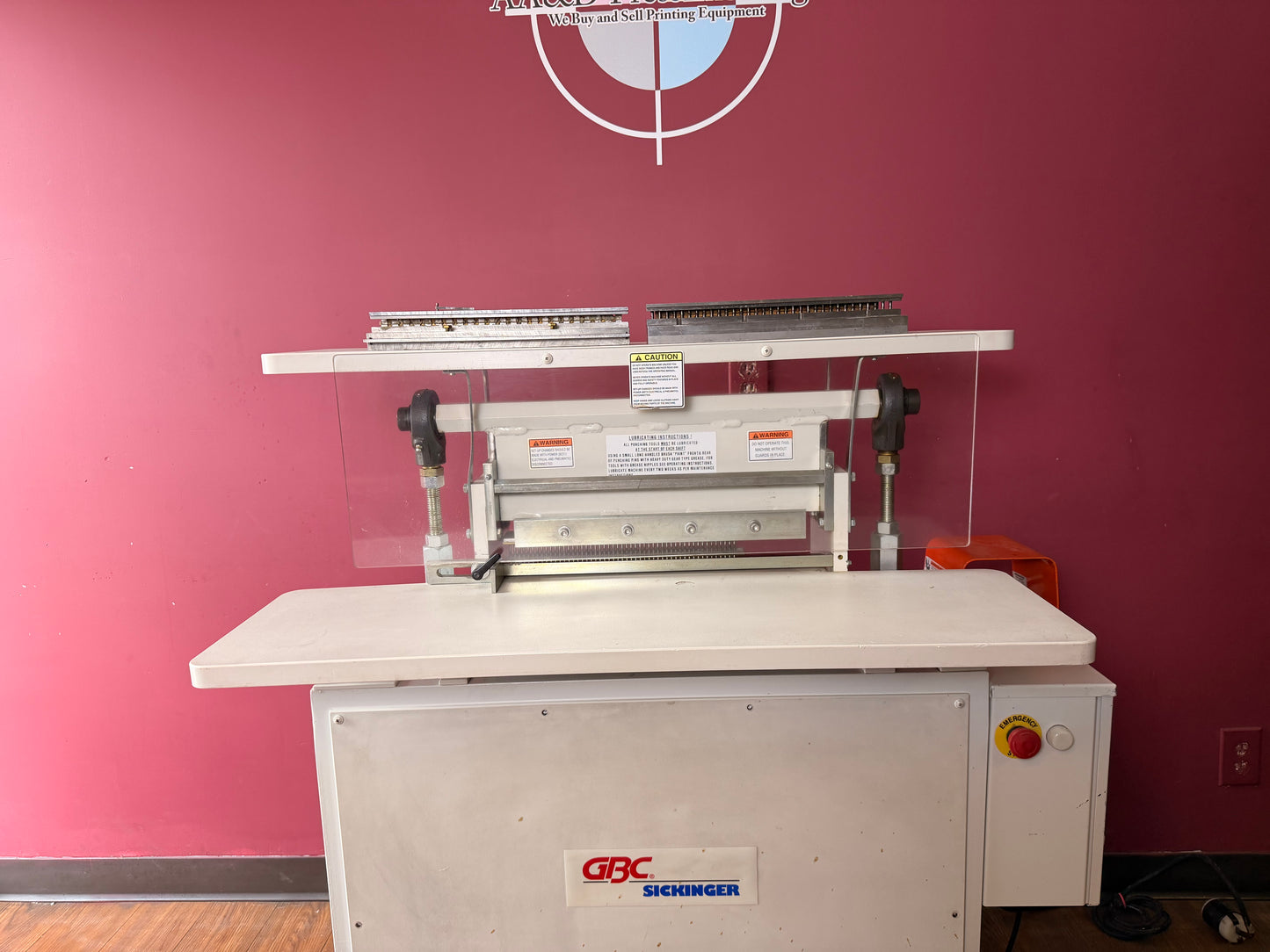 Used GBC Sickinger MHP 17 industrial paper punch foot pedal for hands-free operation