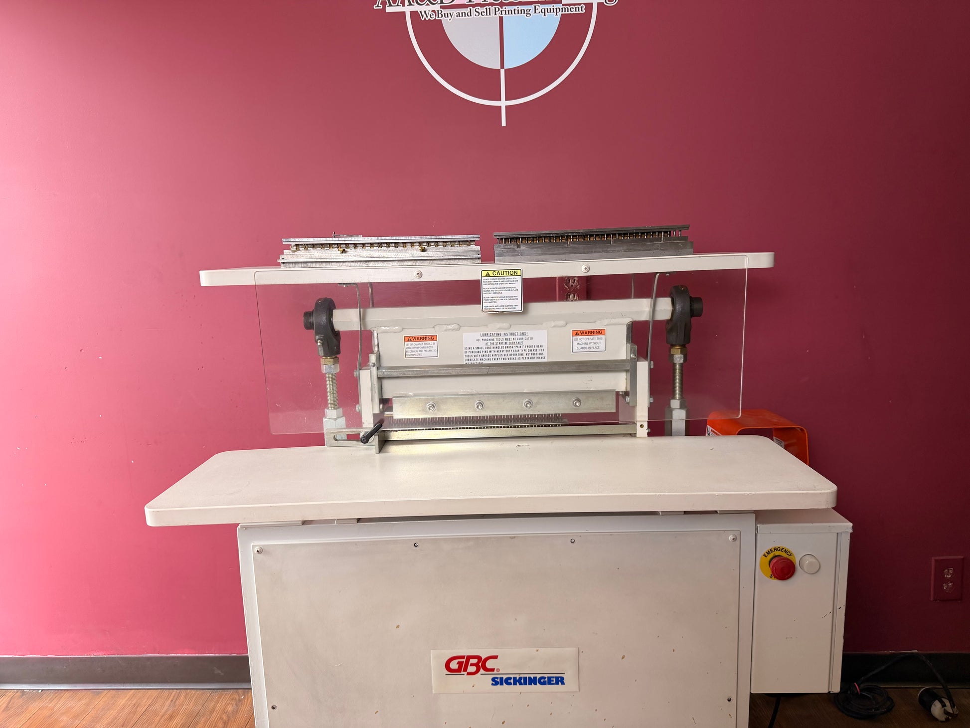 Used GBC Sickinger MHP 17 industrial paper punch foot pedal for hands-free operation