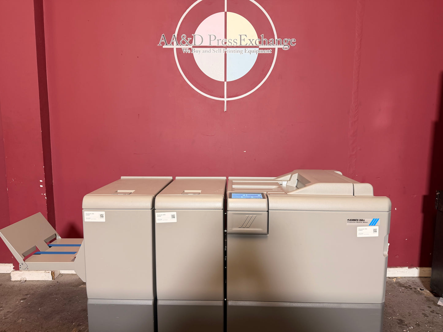 Plockmatic 350e booklet maker for sale with trimmer and creaser module