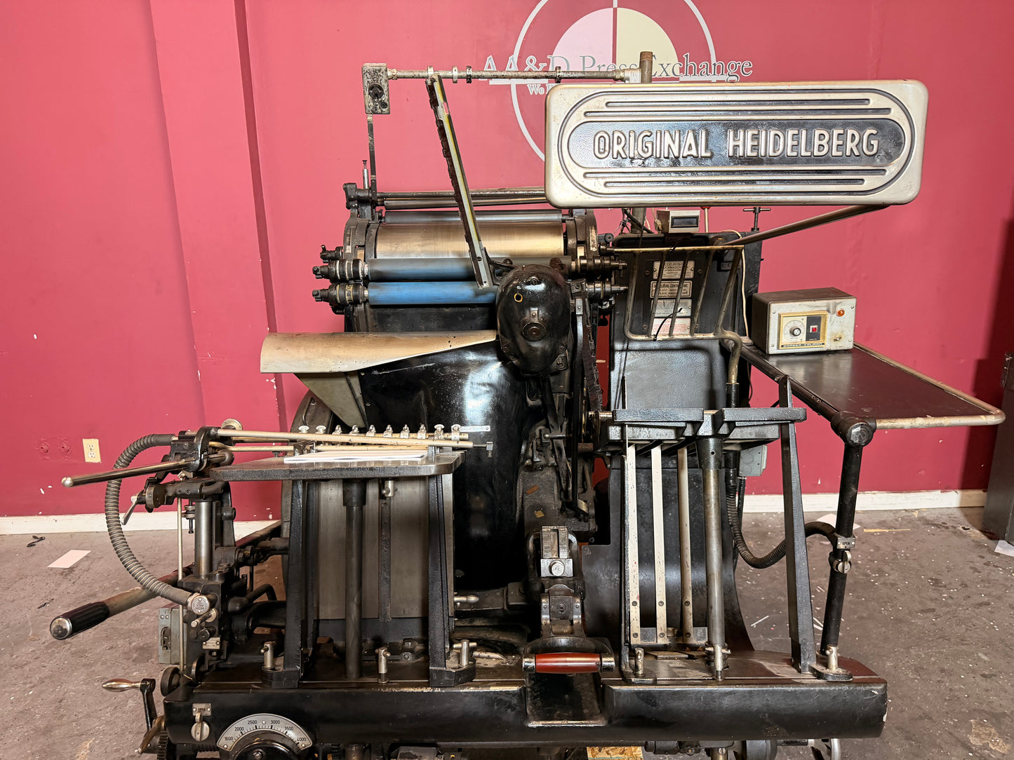 Used Heidelberg Windmill Letterpress 13x18 with Foil Stamping heated honeycomb base for foil application