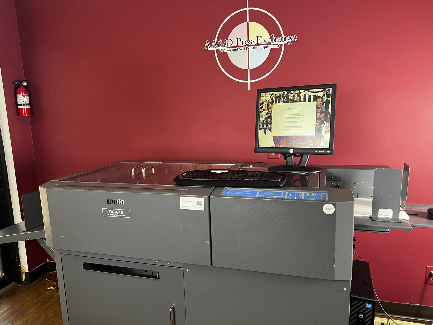 Used Duplo DC-645 programmable slitter cutter creaser front profile – AA&D PressExchange