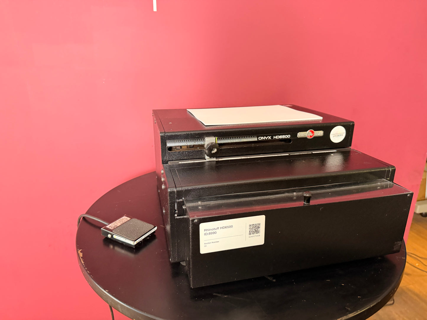 Used Rhin-O-Tuff Onyx 6500 4:1 Die side view highlighting heavy-duty metal body – AA&D PressExchange