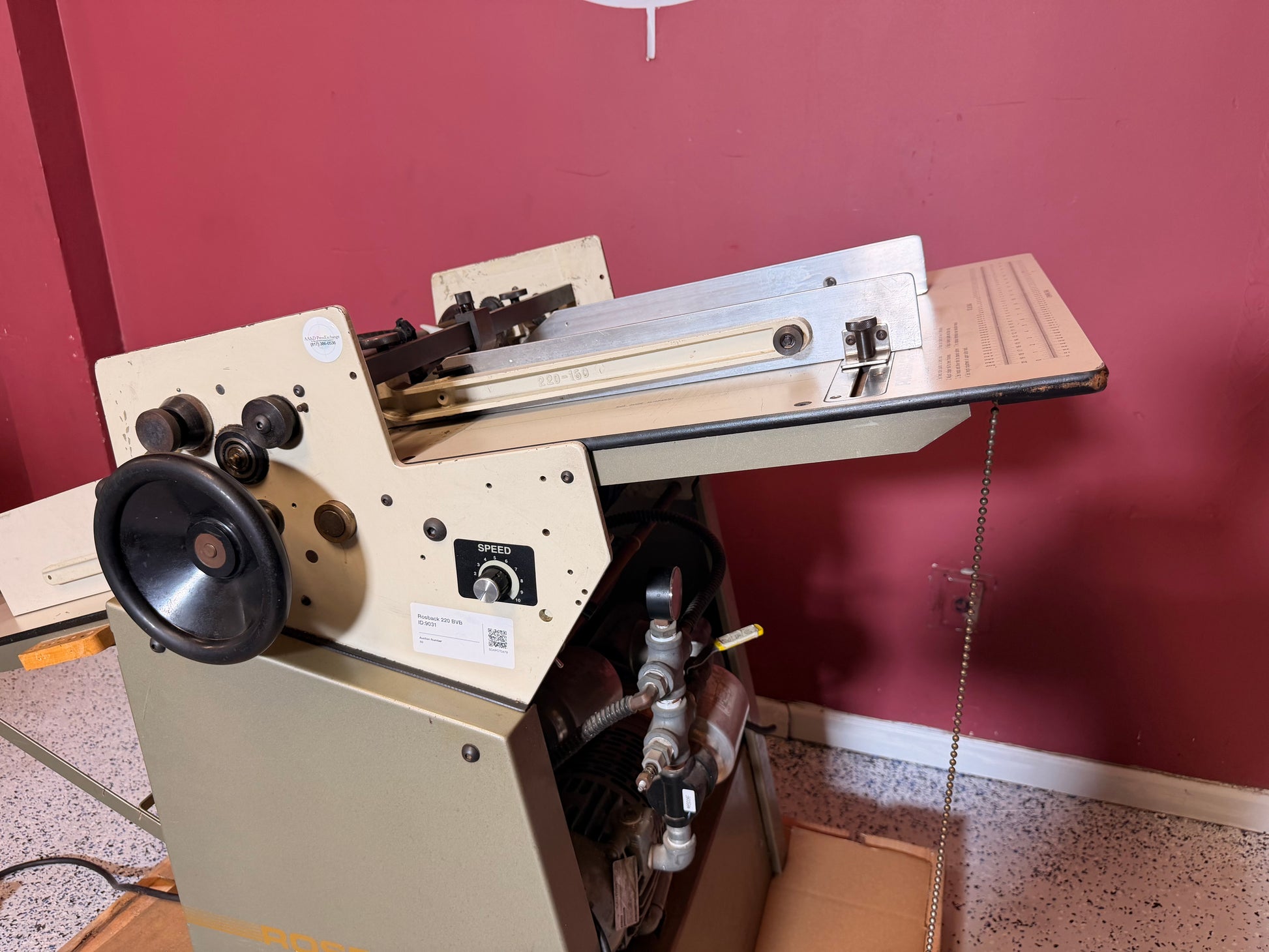 Used Rosback 220 BVB air-fed perforator and slitter for sale