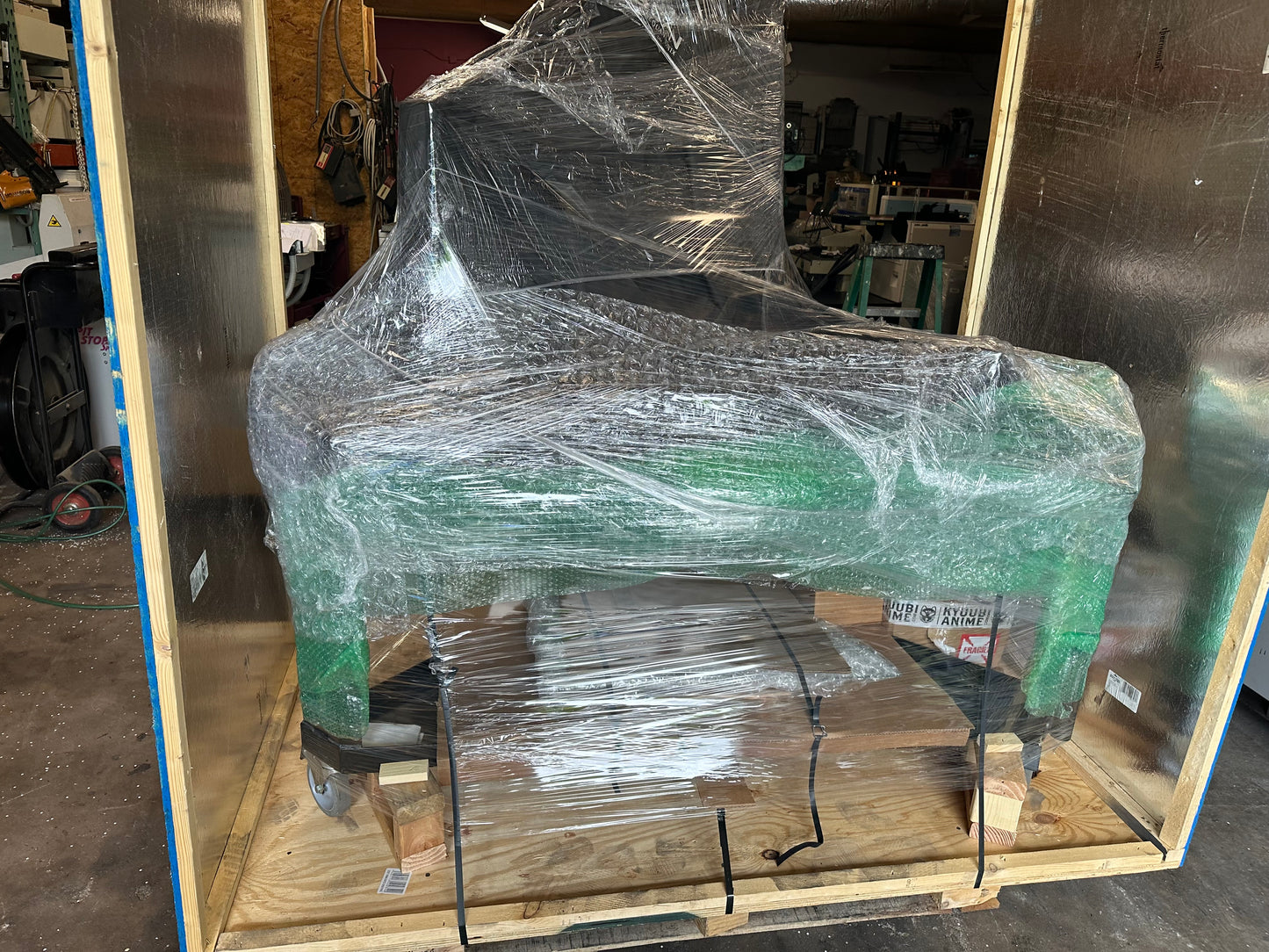 Custom 8-foot tall crate.