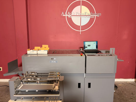 Used Duplo DC-746 Slitter Cutter Creaser front view digital finishing machine