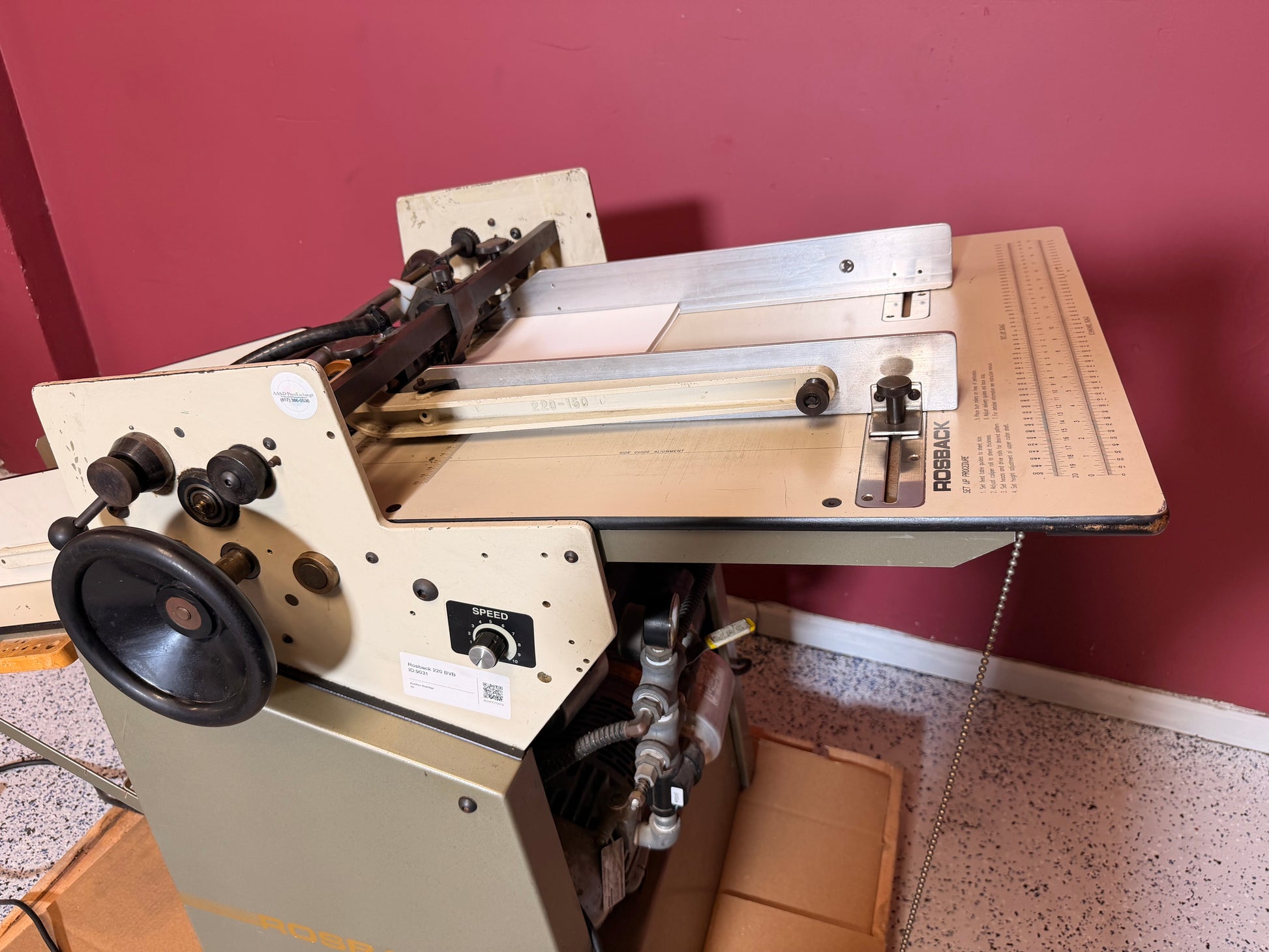 Rosback 220 BVB perforating scoring equipment for sale detail view
