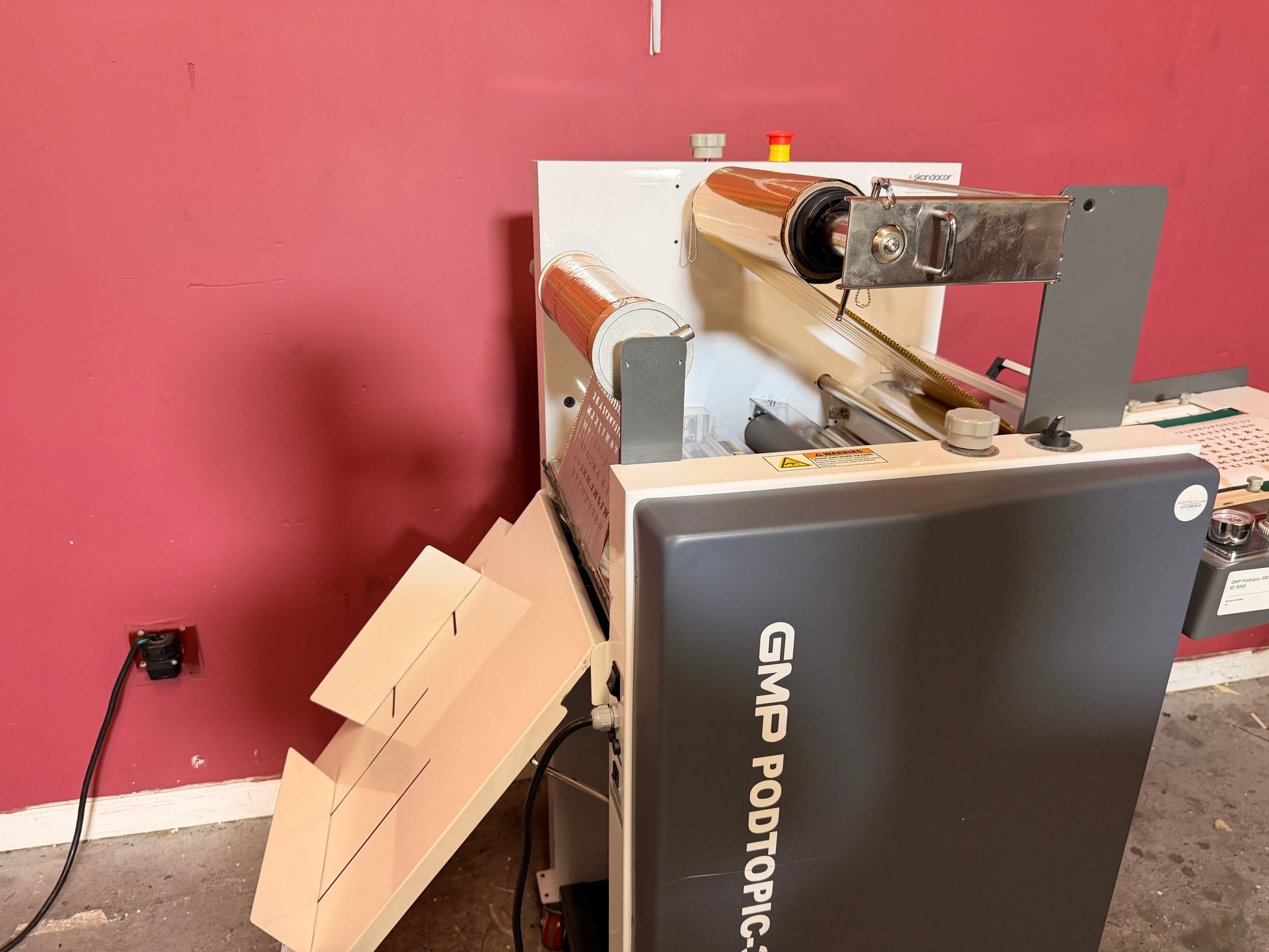 Used GMP PODTOPIC-380 RZ Laminator Foiler laminated sheet output – AA&D PressExchange