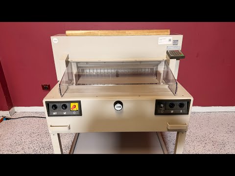 Triumph 6550-95 programmable paper cutter video preview and machine demonstration thumbnail