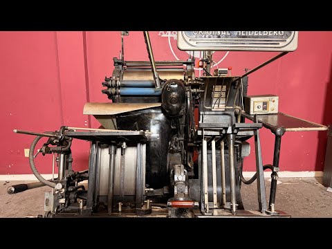 Heidelberg Windmill Letterpress 13x18 with Foil Stamping for sale video preview showing machine running