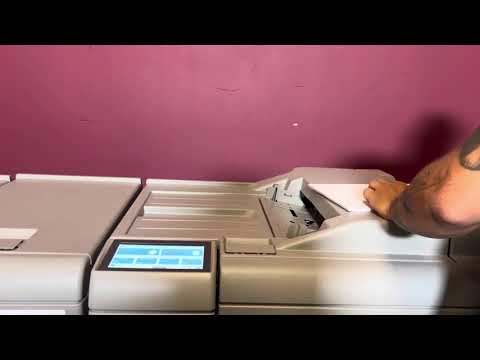 Used Plockmatic 350 70k meter booklet maker overview in professional printing environment – AA&D PressExchange
