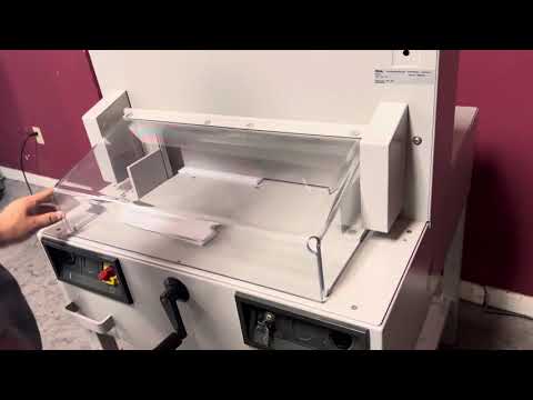 Used Triumph 4810-95 paper cutter overview in professional print finishing workflow – AA&D PressExchange