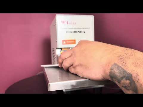 Used Akiles Diamond-5 corner rounder product overview image showing full machine setup – AA&D PressExchange